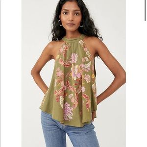 Free People Printed Halter Top